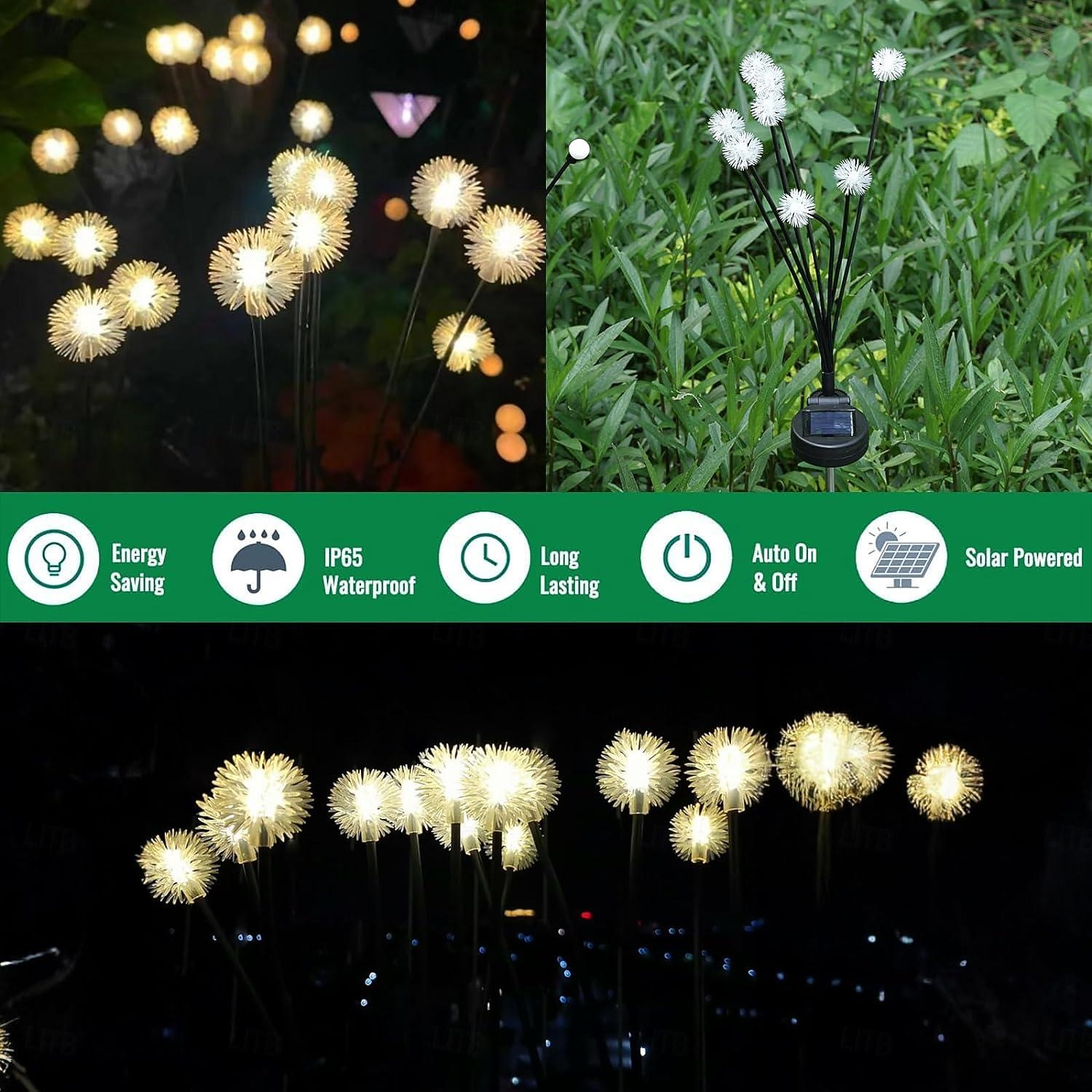2 stks zonne-tuin swingend licht op zonne-energie paardenbloem licht 6/8 led outdoor ip65 waterdichte patio licht pad landschap buiten loopbrug decoratie lamp 2026 - $23.99 –P8