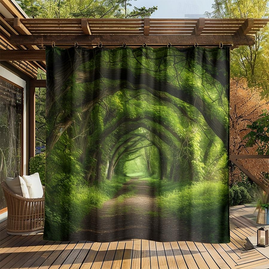 vattentät utomhusgardinskydd, utomhusgardiner, skjutbara uteplatsgardiner, pergolagardiner grommet skog för lusthus, balkong, veranda, fest 2025 - $28.99 –P11