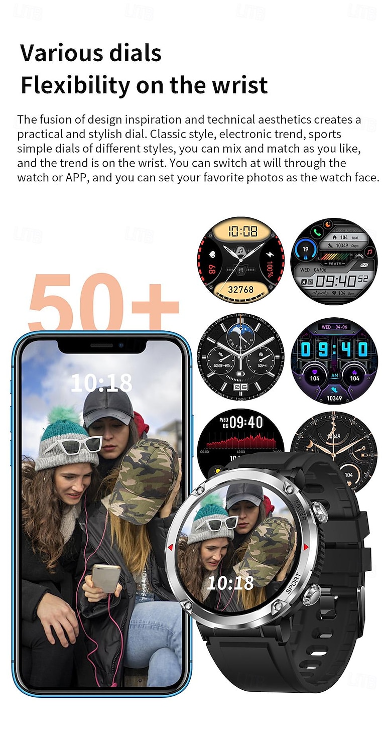 iMosi T30 Smart Watch 1.6 inch Smartwatch Fitness Running Watch Bluetooth Pedometer Call Reminder Sleep Tracker Compatible with Android iOS Unisex Long Standby Hands-Free Calls Waterproof IP68 52mm 2026 - $72.99 –P5