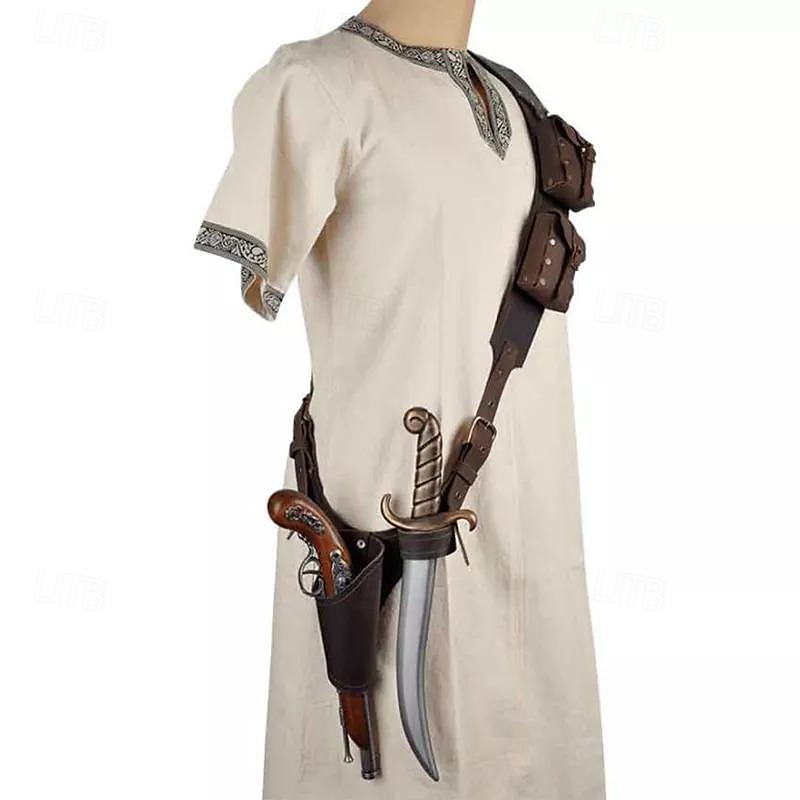 Punk e gótico Renascentista Século XVII Traje Cosplay Bainha Porta-espada Cavalheiro Viking cavaleiro celta Homens Mulheres Unisexo Pirata Dia Das Bruxas Carnaval Baile de Máscaras Espetáculo de 2025 por $32.99 –P2