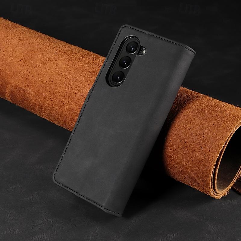 Phone Case For Samsung Galaxy Z Fold 5 Z Fold 4 Z Fold 3 Wallet Case Magnetic Full Body Protective Kickstand Retro PC PU Leather 2025 - $19.99 –P9