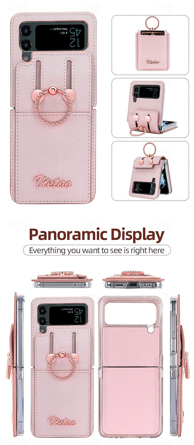2025年 電話 ケース 用途 サムスンのギャラクシー Zフリップ6 Z Flip 5 Z Flip 4 Z Flip 3 フリップカバー バンカーリング カード挿入口 耐衝撃 レトロ風 PC PUレザー  コレクション – $27.99 –P5