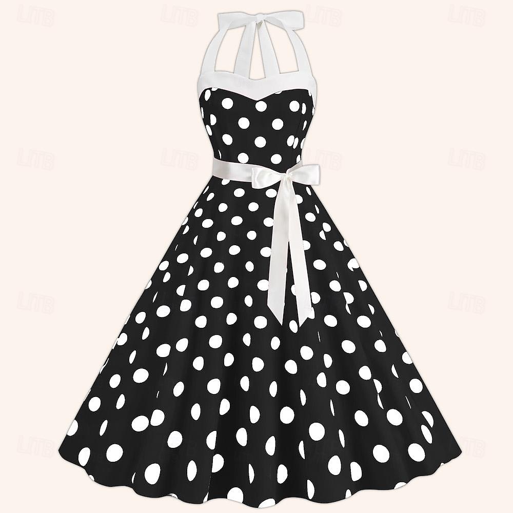Retro / vintage Lata 50. Południe Sukienka Sukienka o kroju A Sukienka huśtawka Kantar Kratka W kratkę Bawełniany materiał w kratkę Damskie Randka Wieczór panieński Dla dorosłych Sukienka Sukienki na 2025 - $29.99 –P17