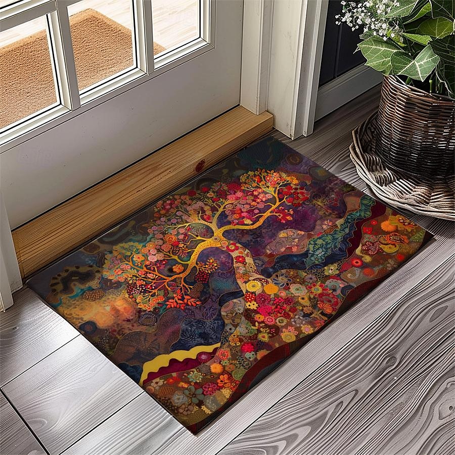 Vintage Tree of Life Doormat Floor Mats Washable Rugs Kitchen Mat Non-Slip Oil Proof Rug Indoor Outdoor Mat Bedroom Decor Bathroom Mat Entrance Rug 2025 - $16.99 –P15