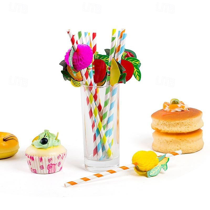 114PCS/184PCS Hawaiian Festival Party Turtle Back Leaf Hibiscus Flower Paper Straw Umbrella 24 Cake Sticks Combination Package 2025 - $27.99 –P4