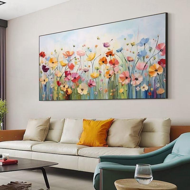 Handgefertigtes Ölgemälde auf Leinwand, Wandkunst, Dekoration, moderne abstrakte Blumenlandschaft für Heimdekoration, gerolltes, rahmenloses, ungedehntes Gemälde 2025 - $85.99 –P8