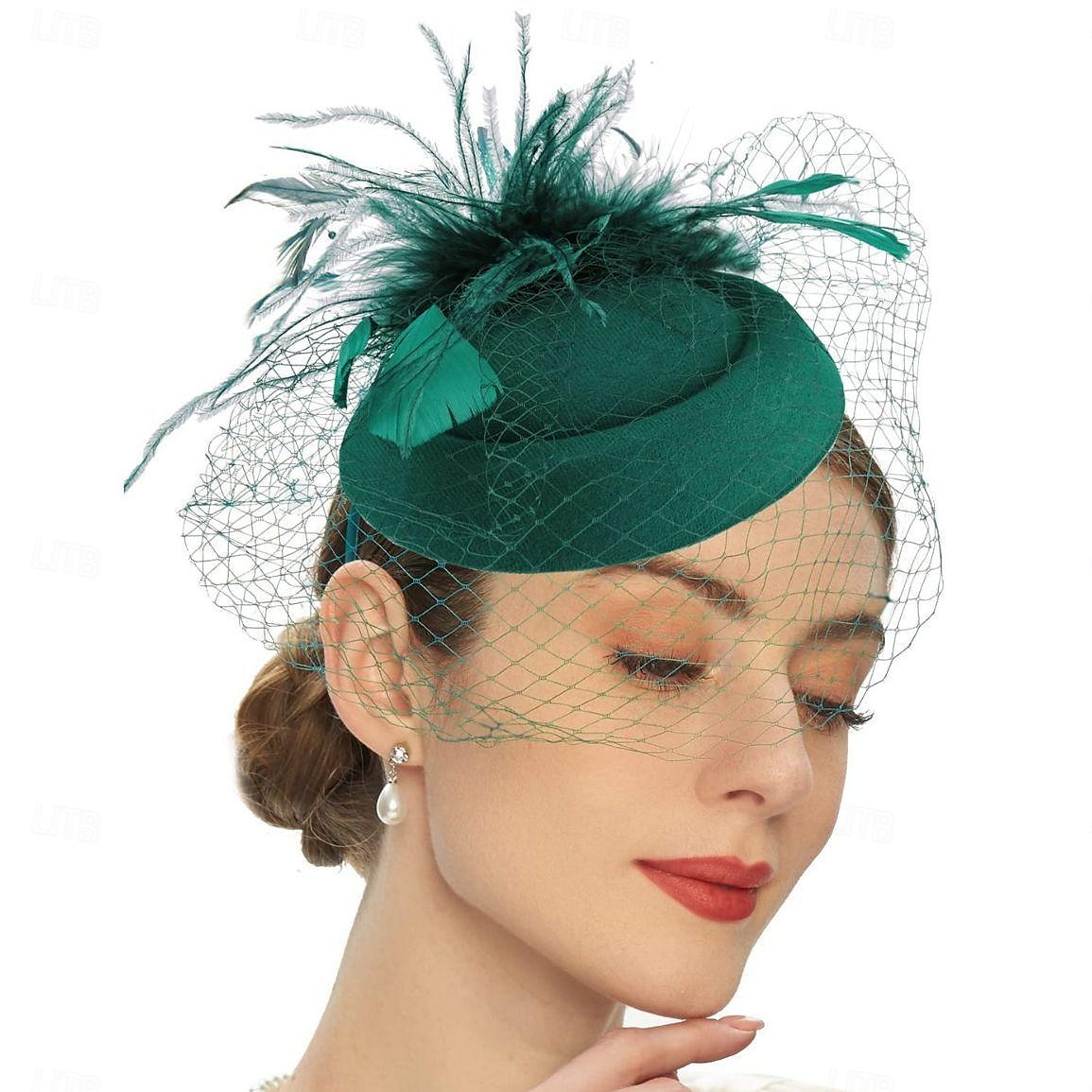Elegant Retro / vintage Fascinatorhatt Fascinator Slør pannebånd Brude Kostyme Dame Karneval Maskerade Fest / aften Utdrikningslag Voksen Hodeplagg 2026 - $17.49 –P4