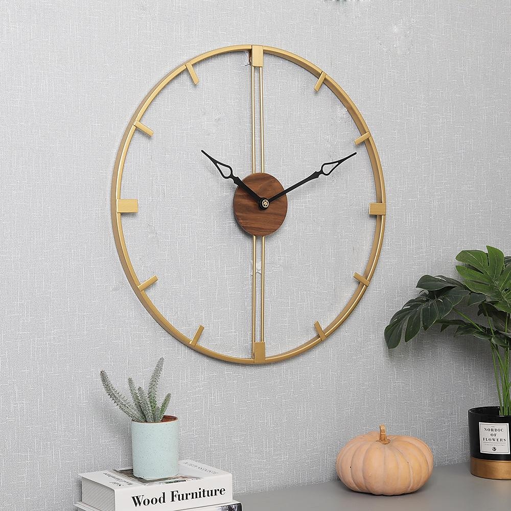 Reloj de pared artístico grande y moderno, reloj de pared grande, decoración artística, relojes de pared, decoración de oficina, minimalista, metal negro para cocina, dormitorio, negro, 60cm 2025 - $116.99 –P6