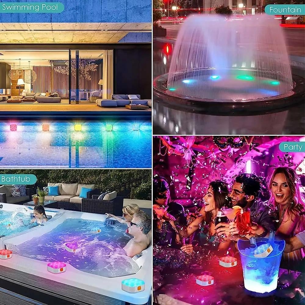 2pcs Rechargeable Submersible Pool LED Light with Remote Control, LED Underwater Light Multicolor LED Diving Pool Light USB Timer Color Changing Aquarium Fish Tank Night Light 2025 - $66.99 –P5