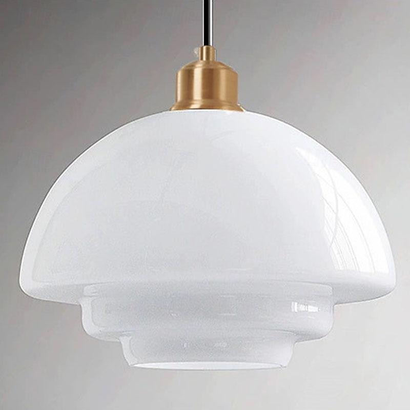 Tambour de ferme plafonnier semi-encastré en verre de lait luminaires de couloir lustre de plafond grand poteau en or éclairage nordique moderne du milieu du siècle pour salle à manger plafond de 2025 ? $249.99 –P6