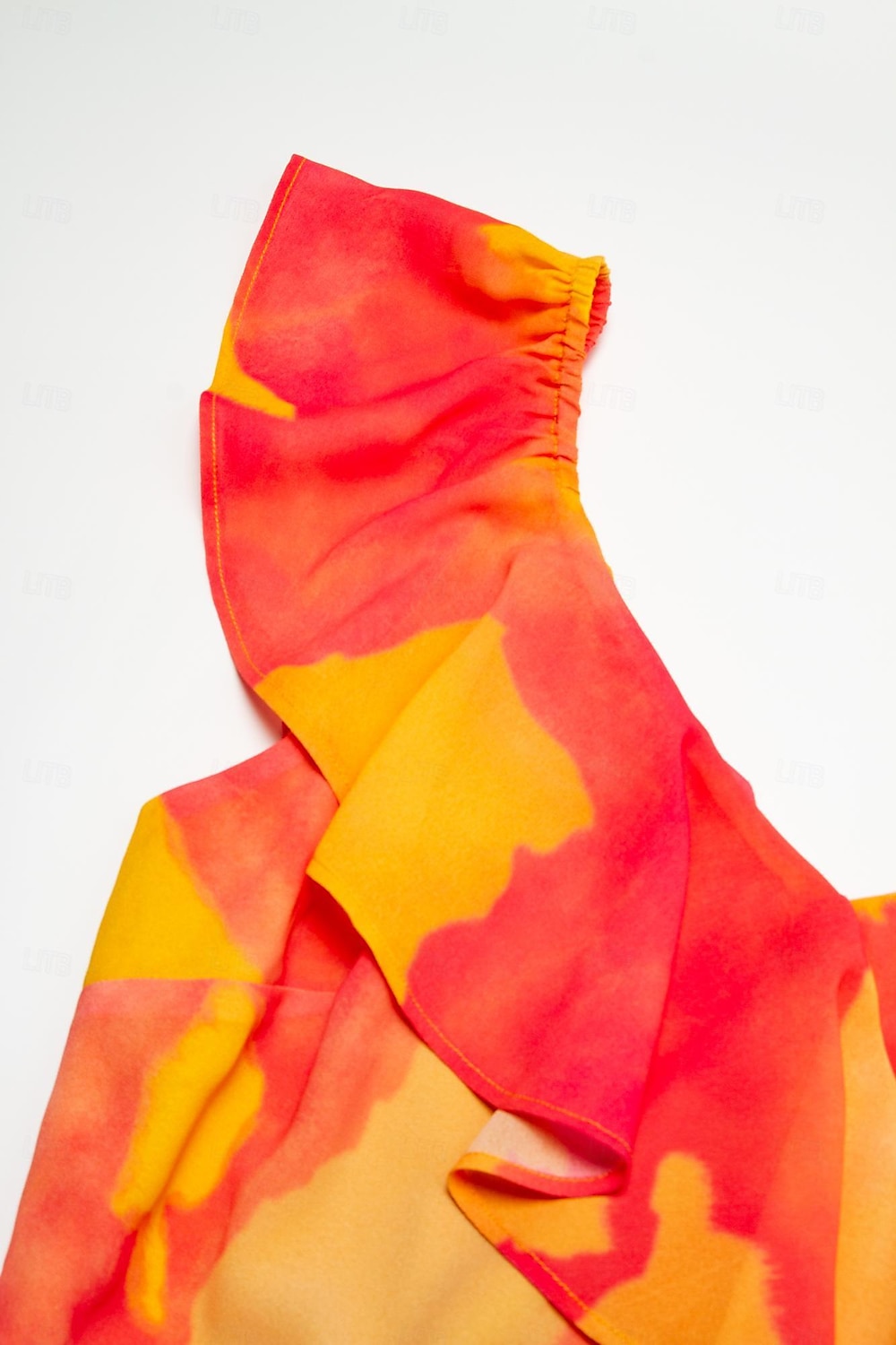 kvinnors peplumklänningar bröllopsgäst midiklänning lila orange kortärmad blommande volang främre slips vår &amp; sommar asymmetrisk romantisk s m l 2025 - $65.99 -P9