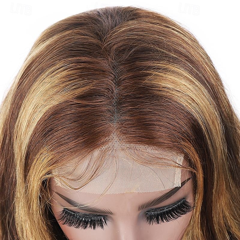 Blonde Highlight Wig Body Wave Human Hair Wig 4x4 Lace Closure Wig 2025 - $156.99 –P8