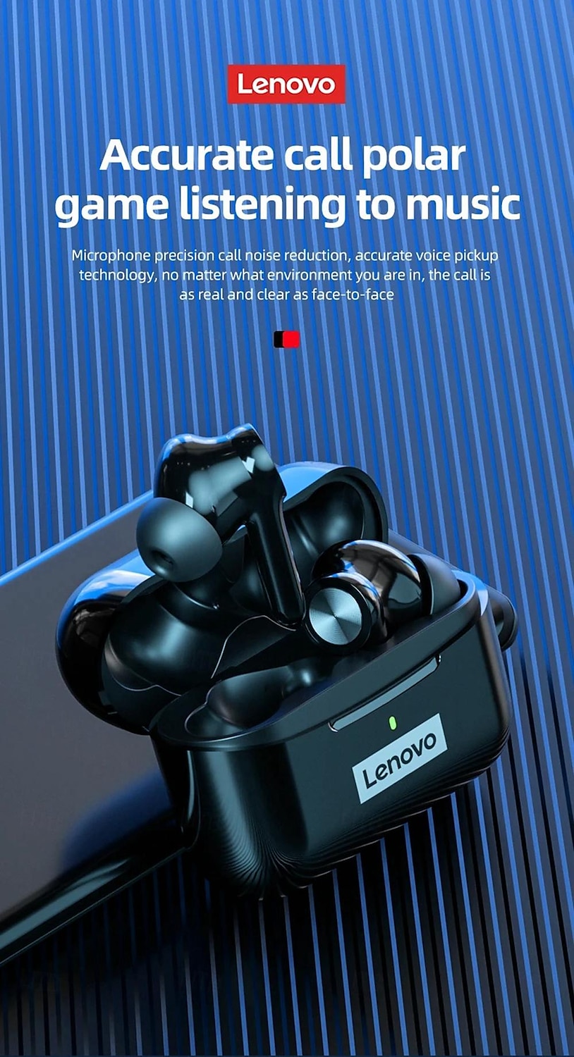 Lenovo LP70 True Wireless Headphones TWS Earbuds In Ear Bluetooth 5.2 Stereo ENC Environmental Noise Cancellation Long Battery Life for Apple Samsung Huawei Xiaomi MI  Yoga Everyday Use Traveling 2025 - $61.99 –P8