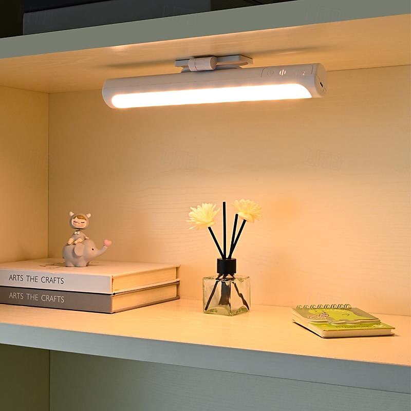 led-kastlamp bureaulamp studentenslaapzaal leeslamp studie magnetische led koel licht usb oplaadbaar driekleurig licht touch nachtkastje nachtlampje 2025 - $17.49 –P2