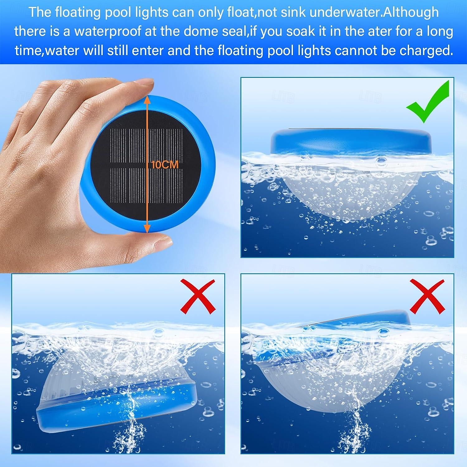 Solar Floating Pool Lights RGB Color Changing Pool Lights LED Waterproof Pool Light for Outdoor Swimming Pool Pond Hot Tub Garden Holiday Party Landscape Decoretion 1/2pcs 2024 - $15.99 –P5