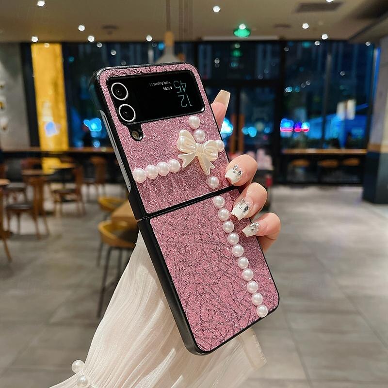 Phone Case For Samsung Galaxy Z Flip 7 Z Flip 6 Z Flip 5 Z Flip 4 Z Flip 3 for Women Girl Bling Glitter Shiny Shockproof Bow tie TPU 2025 - $13.99 –P6