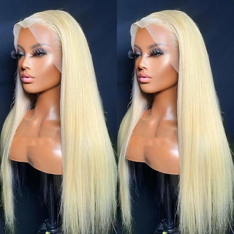 Glueless Blonde Lace Closure 613 Wig HD Lace Front Straight Human Hair Wigs Pre Plucked Bleached Knots Honey Blonde Wig For Women 2025 - $190.99 –P6