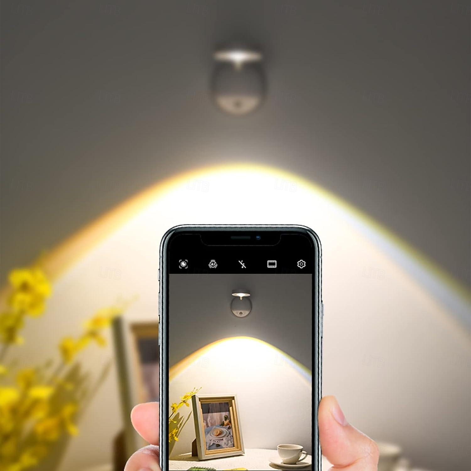 2025年 ワイヤレス LED スポットライト キャビネットライト ピクチャーライト リモコン付き LED 壁取り付け用燭台 モーションセンサー デコ ナイトライト 3色調光 サンセット アンビエント ウォールランプ ディスプレイランプ コレクション – $23.99 –P5