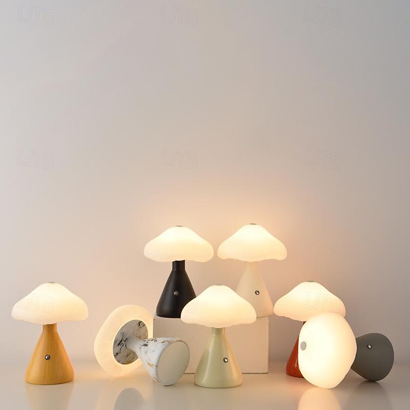 Lâmpada de cogumelo regulável portátil para quarto, lâmpada de cabeceira led com carregamento usb, luz noturna sem fio para decoração de casa de 2025 por $27.99 –P4