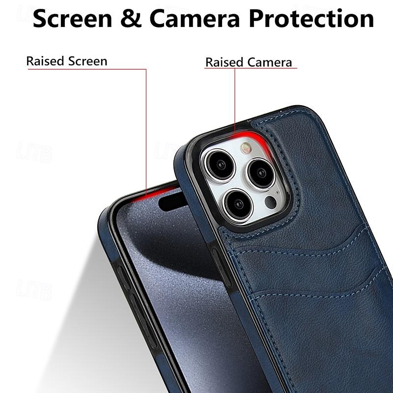 телефон Кейс для Назначение айфон 16 iPhone 15 Pro Max iPhone 14 13 12 11 Pro Max Mini SE X XR XS Max 8 7 Plus Кейс на заднюю панель Ультратонкий Не желтеет Разъем для карты Ретро ТПУ Кожа PU 2025 - $17.99 –P5
