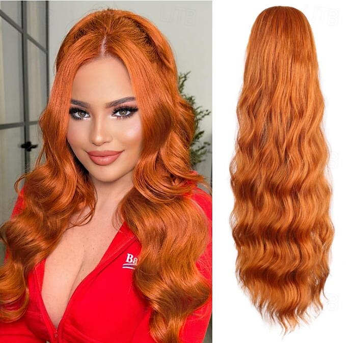 Blonde Ponytail Extension Drawstring Ponytail Hair Extension Clip in Ponytail Extension Long Wavy Ponytail Extension for Women Synthetic Ponytail Hairpiece Pony Tails Hair Extensions 2025 - $14.99 –P9