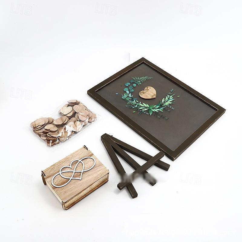 Décorations de mariage en bois, artisanat de mariage, tables de signature, décorations de table en bois pour fêtes de mariage de 2025 ? $84.99 –P2