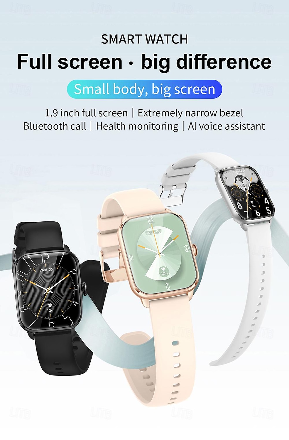 2025年 新しい Bluetooth 通話スマートウォッチ 1.9 インチ フルタッチスクリーン メンズ レディース フィットネス ブレスレット Android iOS スマートウォッチ用カスタムウォッチフェイス Menbox  コレクション – $44.99 –P1