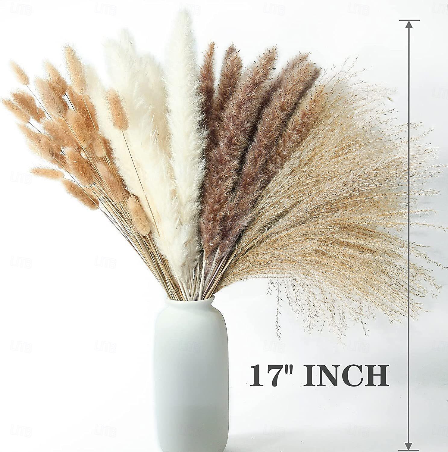 110 piezas pampas con flores de cola de conejo secas blancas decoración estilo boho hierba de pampa decoración de baño decoración de pared de baño florero de boda para novias y damas de honor 2026 - $29.99 –P10