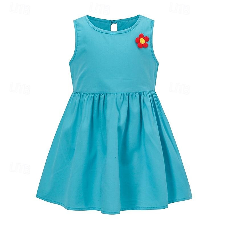 Copii Fete Rochie Grafic Fără manșon Oficial În aer liber Petrecere Modă Drăguţ Nailon Vară Primăvară 4 ani + 8011A-75 floare bogată roz 8011A-73 decal roșu 8011A-74 autocolant albastru 2025 - $8.49 –P6
