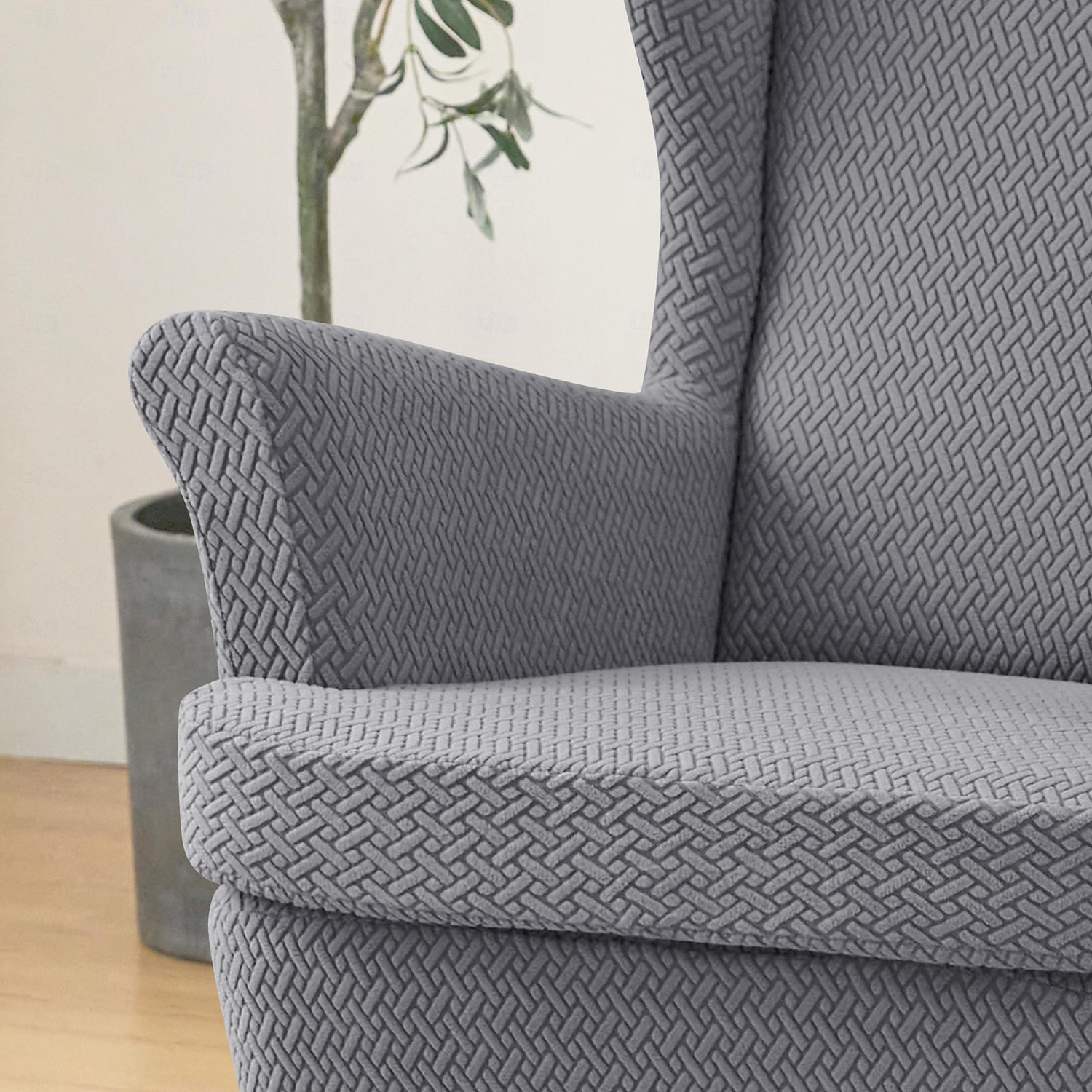 husă pentru scaun cu spătar extensibil huse pentru scaun cu aripă cu husă de pernă pentru scaun, huse pentru fotoliu cu spate jacquard spandex pentru scaunul ikea strandmon 2025 - $47.99 –P4