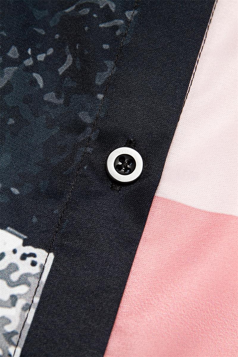 Damenhemd Langarm Knopfbluse Modisch Farbblock Druck Reguläre Tops Hemd Kragen Lässig Gelb Pink Blau Frühling  Herbst 2025 - $32.99 –P16