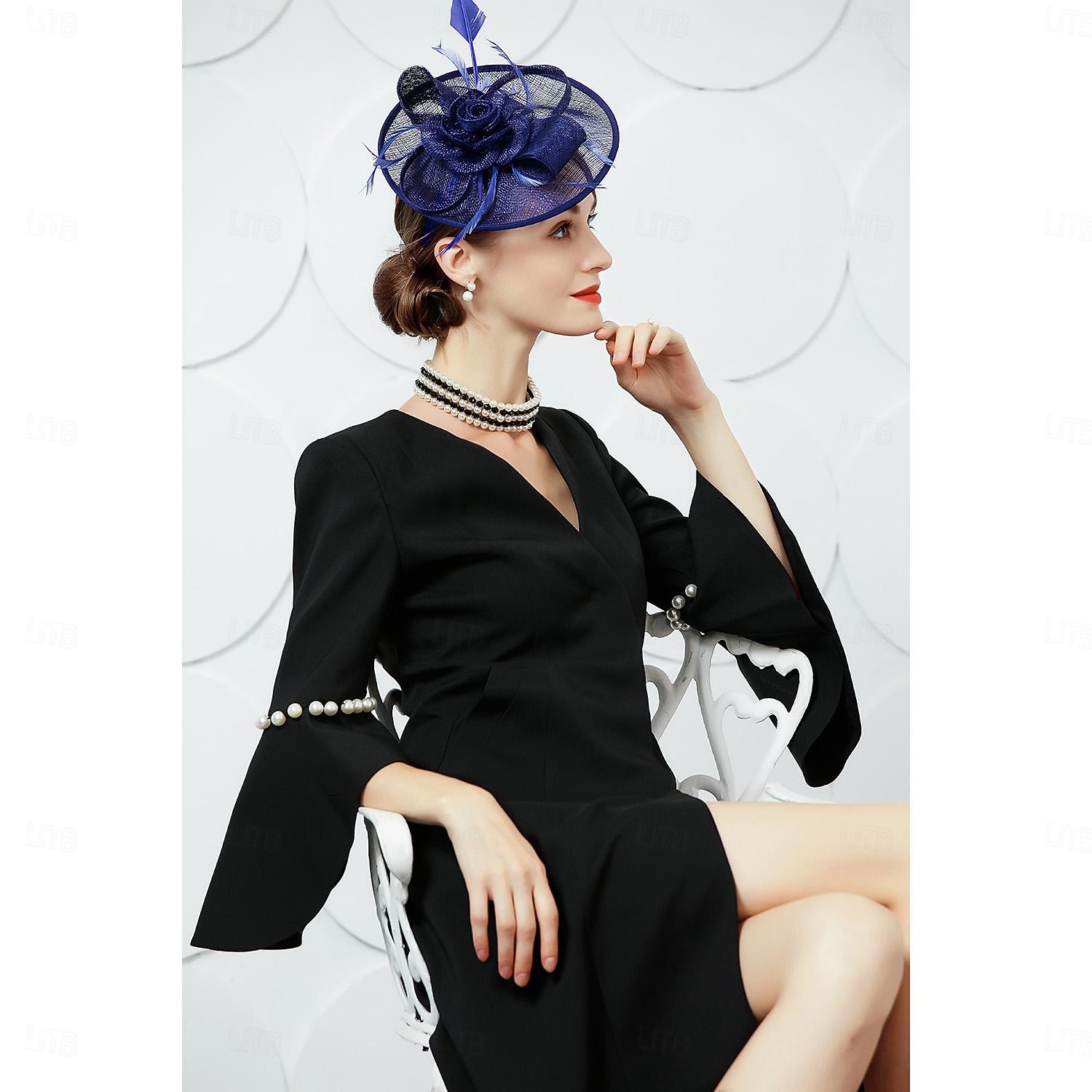 Stirnbänder, Hüte, Kopfbedeckung, Sinamay-Bowlerhut/Cloche-Hut, Untertassenhut, Zylinderhut, Hochzeit, Teeparty, elegante Hochzeit mit Feder-Bowknot-Kopfschmuck, Kopfbedeckung 2026 - $45.99 –P10