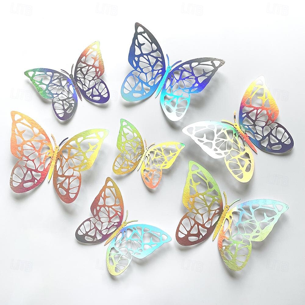 24 Pcs 3D Butterfly Wall Stickers Cake Balloon Decorative Accessories for Wedding Festivals and Parties in Foreign Trade 2025 - $15.49 –P10