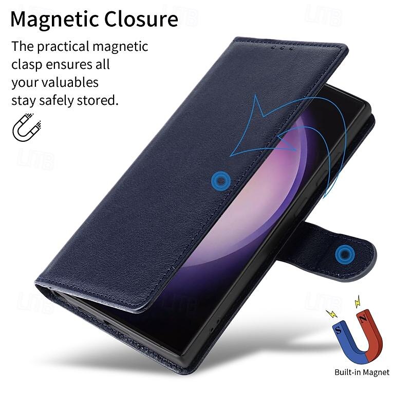 Phone Case For Samsung Galaxy S25 Ultra S24 S23 S22 S21 Ultra Plus A54 A34 A14 Note 20 10 Wallet Case with Wrist Strap Kickstand Card Slot Retro TPU PU Leather 2025 - $12.99 –P2