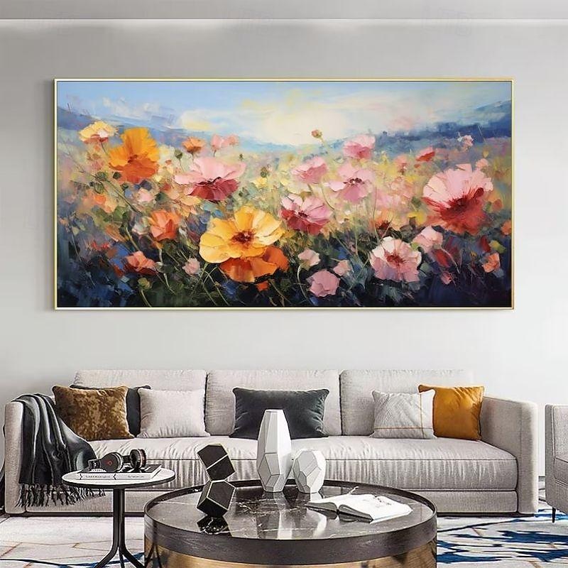 Handgefertigtes Ölgemälde auf Leinwand, Wandkunst, Dekoration, moderne abstrakte Blumenlandschaft für Heimdekoration, gerolltes, rahmenloses, ungedehntes Gemälde 2025 - $85.99 –P6