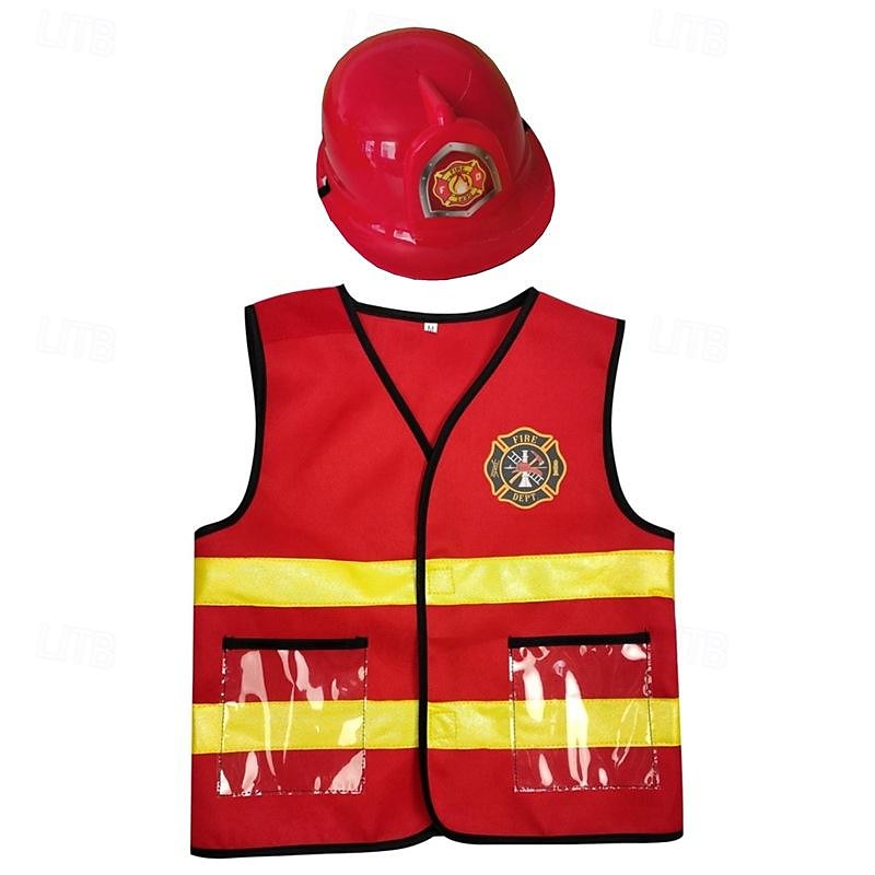 Da ragazzo Da ragazza Vigile del fuoco Costume cosplay Completi Per Mascherata Cosplay Per bambini Canottiera Cappelli del 2025 a kr.167 –P1