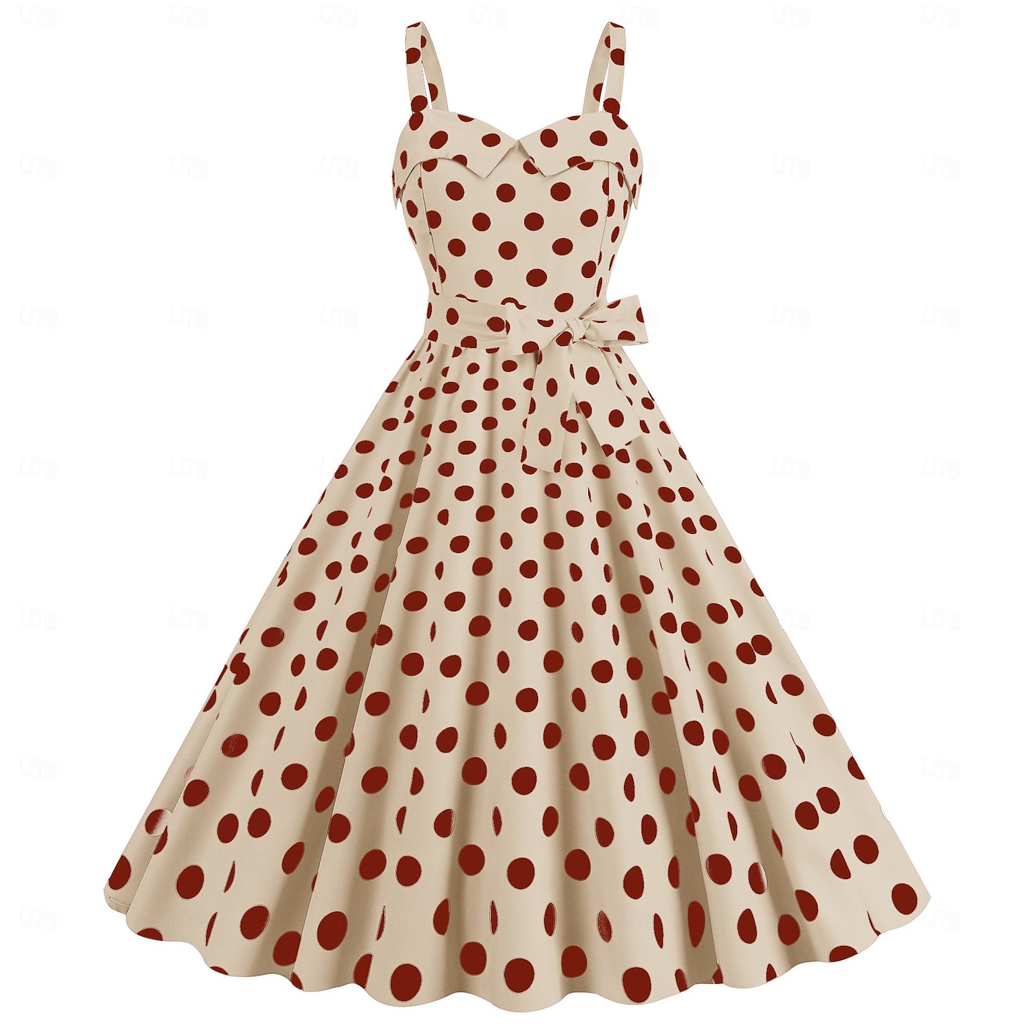 Retrò Vintage Anni 1950 Rockabilly Vestito Abito Swing Pois Per donna Carnevale Mascherata Abbigliamento quotidiano Adulti Vestito Abiti per il ritorno del 2025 a $24.99 –P6