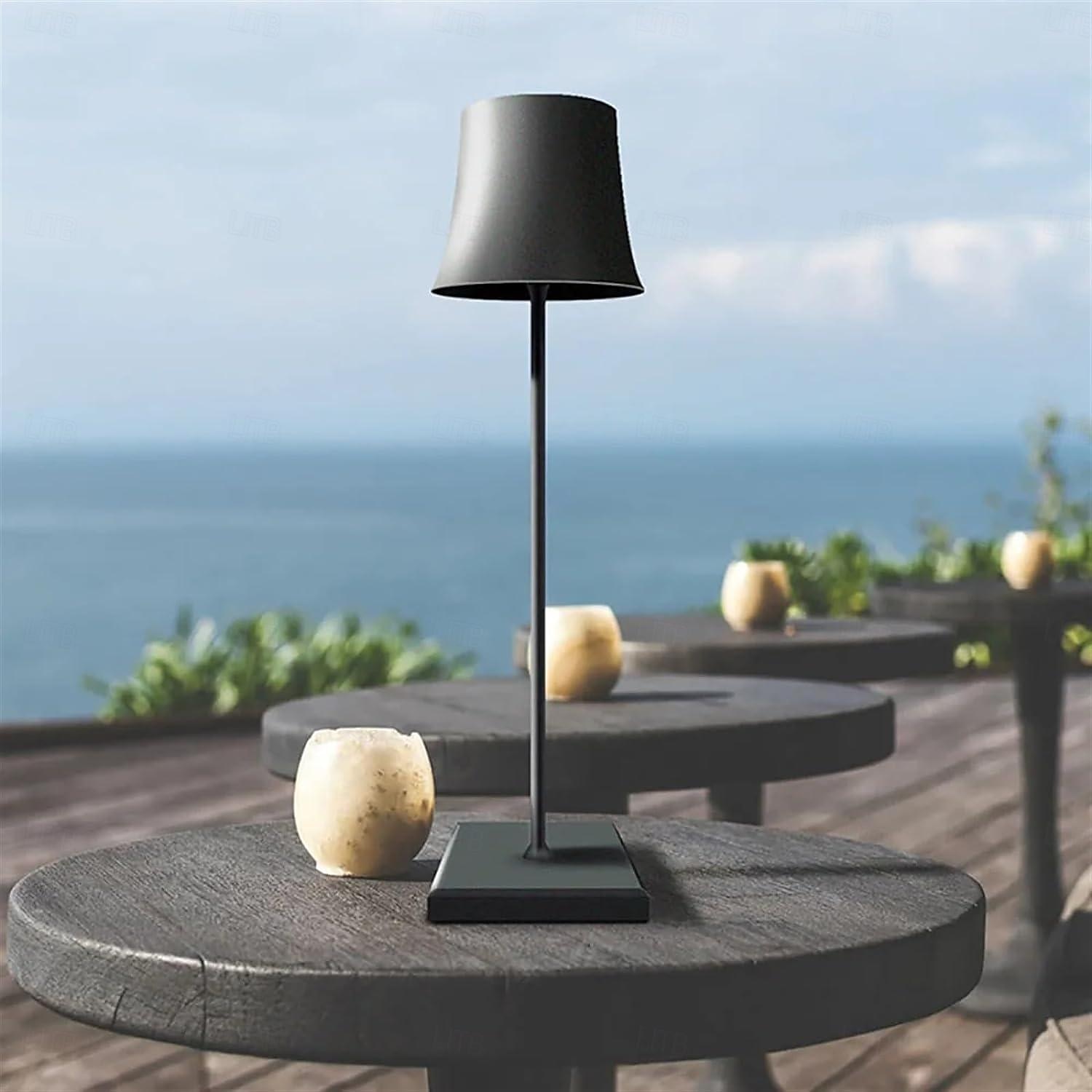 Portable Dimmable Table Lamp Cordless LED Lamp Aluminum Infinite Dimming Table Lamp Dining Room Bedroom Minimalist Type-C Rechargeable Battery Atmosphere Long Lasting 2025 - $52.99 –P3