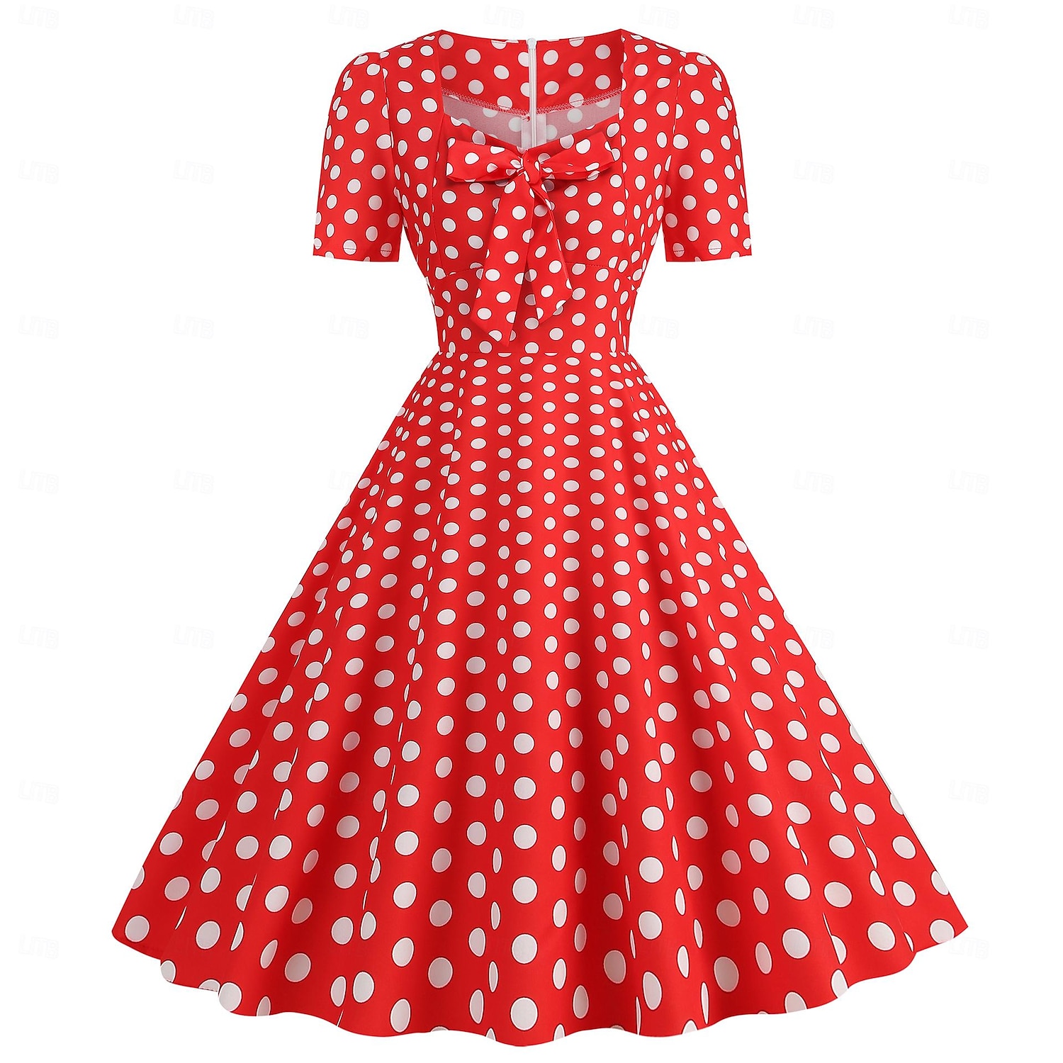 Retro 50. léta Rockabilly Ke kolenům Šaty Houpací šaty Flare šaty Kostkovaný Vzor gingham Puntíkované Dámské Karneval Plesová maškaráda Dovolená Na den Retro tematická párty Dospělí Šaty Jaro léto 2025 - $24.99 –P11