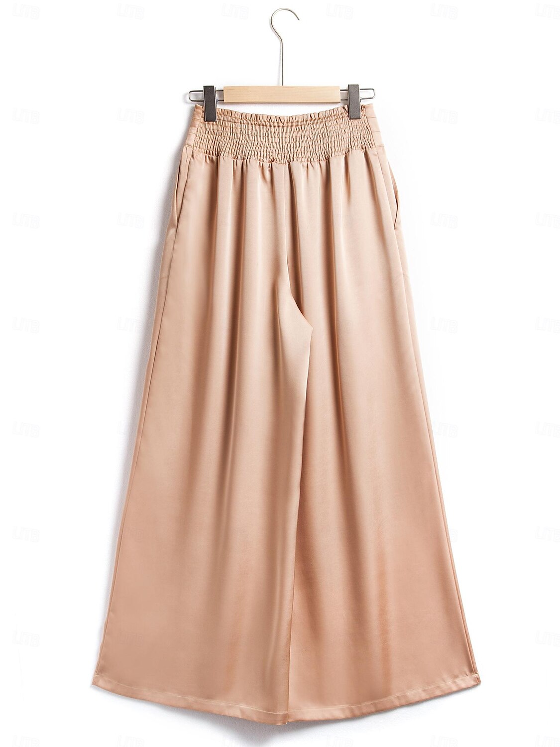Lässige Hose mit weitem Bein aus Satin 2025 - $36.99 –P9