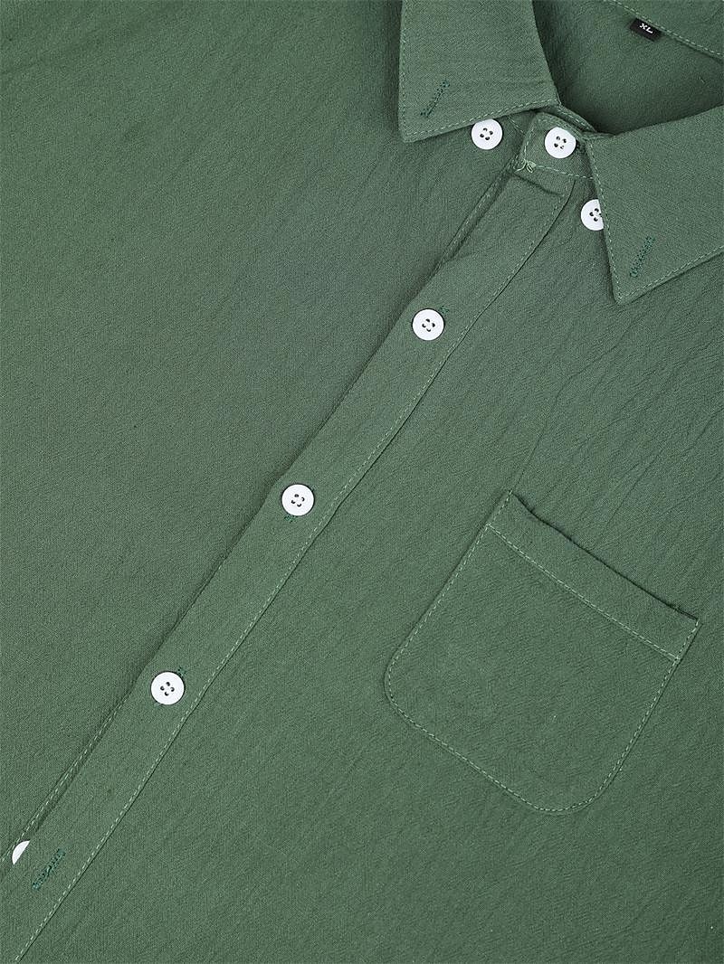 Voor heren Overhemd Linnen overhemd Zomer overhemd Strand hemd Overhemden zonder broek Effen Kleur Buiten Vakantie Zwart Bruin Groen Khaki Lange mouw Strijkijzer Lente & Herfst Kleding Button-omlaag 2026 - $24.99 –P6