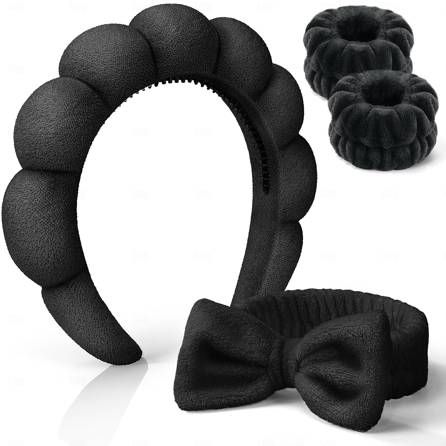 Spa Headband for Washing Face, Skincare Headbands and Wrist bands Set, Terry Cloth Makeup Headband, Puffy Anti-Slip Face Wash Headbands for Women for Facial Cleaning, Makeup 2025 - $6.99 –P8