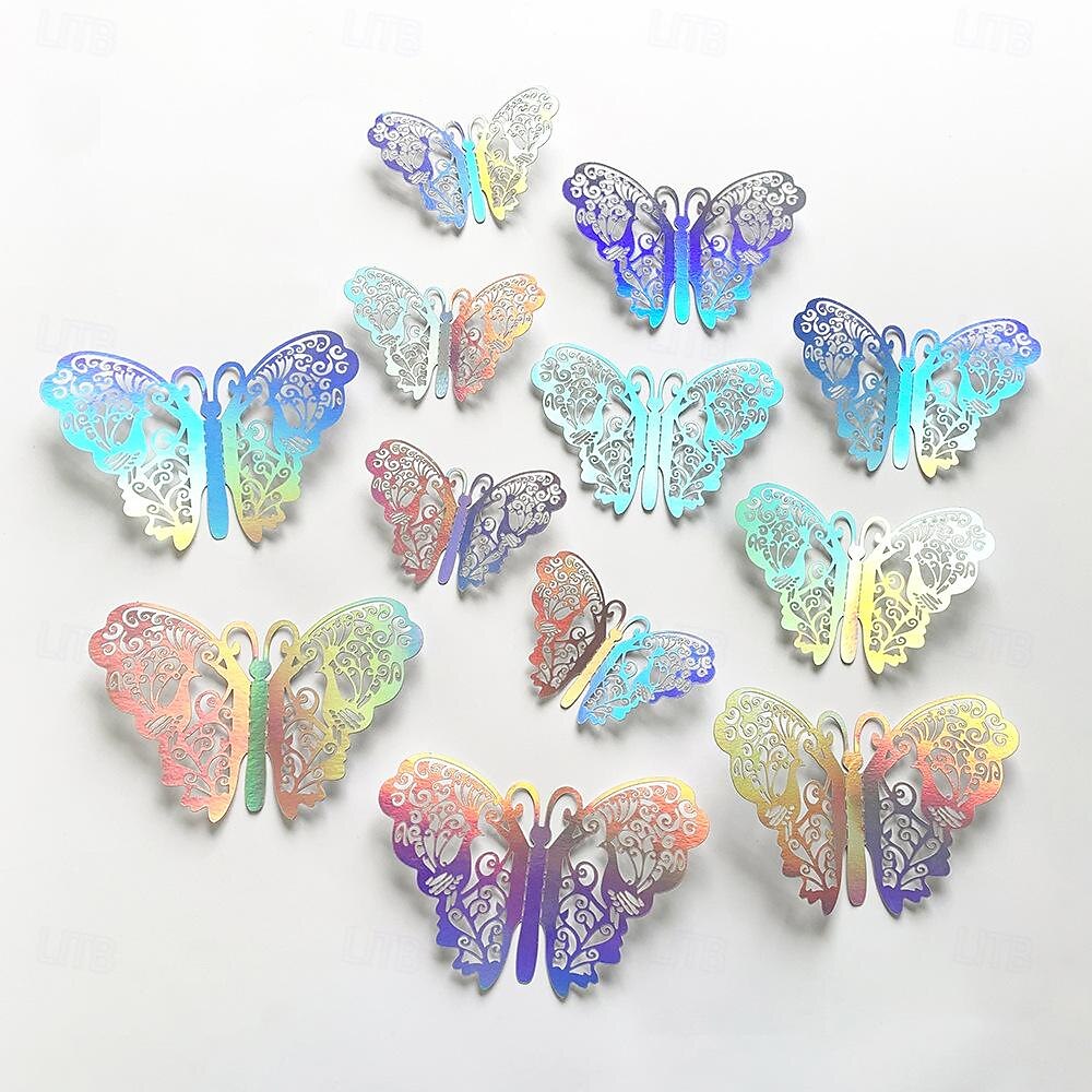 24 Pcs 3D Butterfly Wall Stickers Cake Balloon Decorative Accessories for Wedding Festivals and Parties in Foreign Trade 2025 - $15.49 –P7