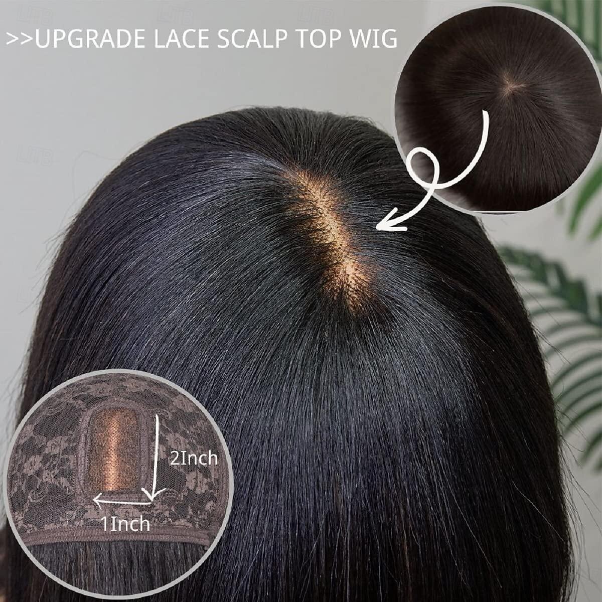 Straight Wig Human Hair With Bangs 2x1 Lace  Cut Wigs Realistic Look Scalp Bob Bangs Wigs For Women Natural Color Brazilian Human Virgin Hair Wigs 2026 - $81.99 –P4