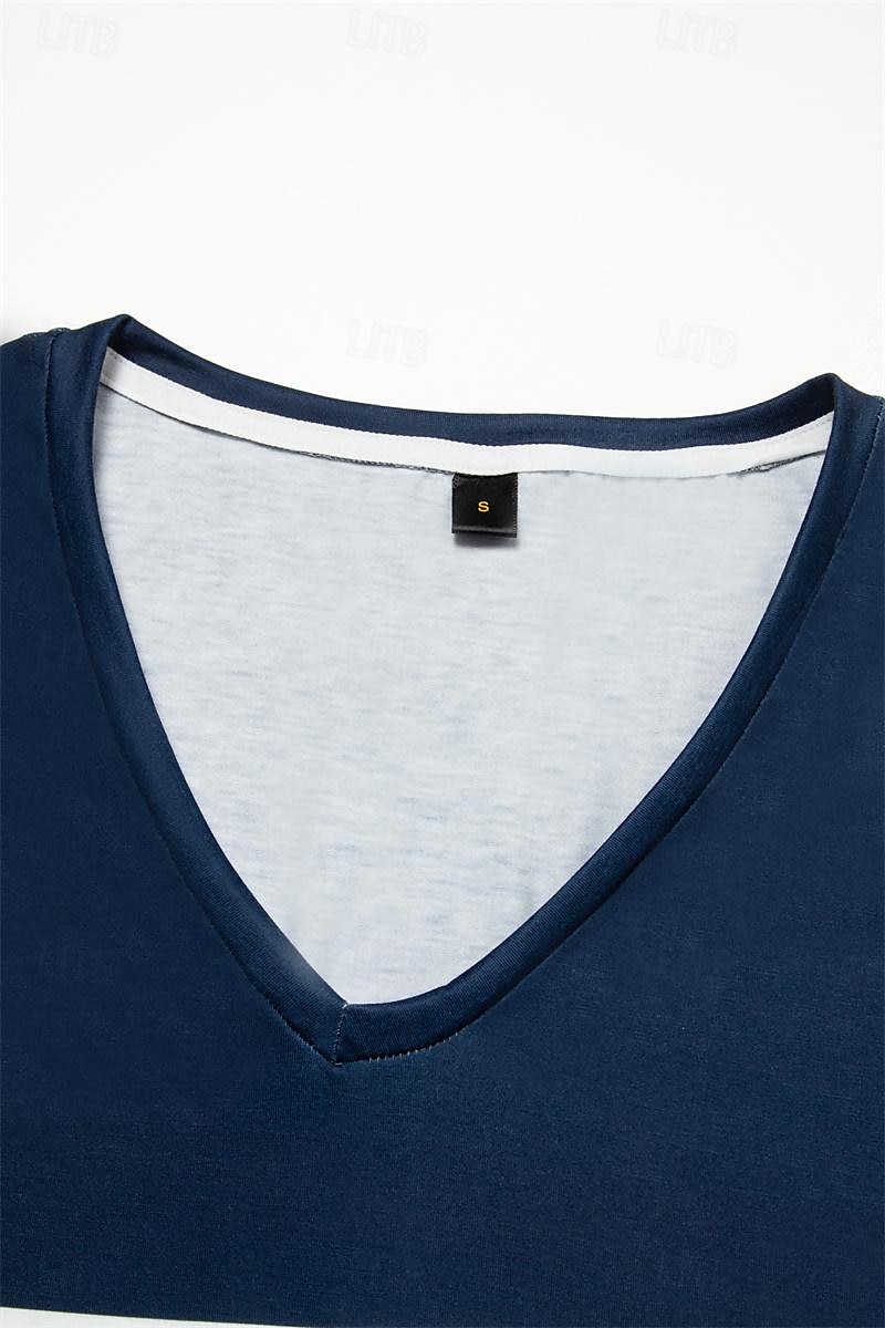 Γυναικείo T-shirt Μακρύ Μανίκι V Neck Μακρύ Μανίκι Τουνίκ Striped Βασικό Κανονικό Top Ημερήσια Σαββατοκύριακο Εκτύπωση Ναυτικό Μπλε Φθινόπωρο Χειμώνας Προφθινόπωρο 2025 - $23.99 –P5