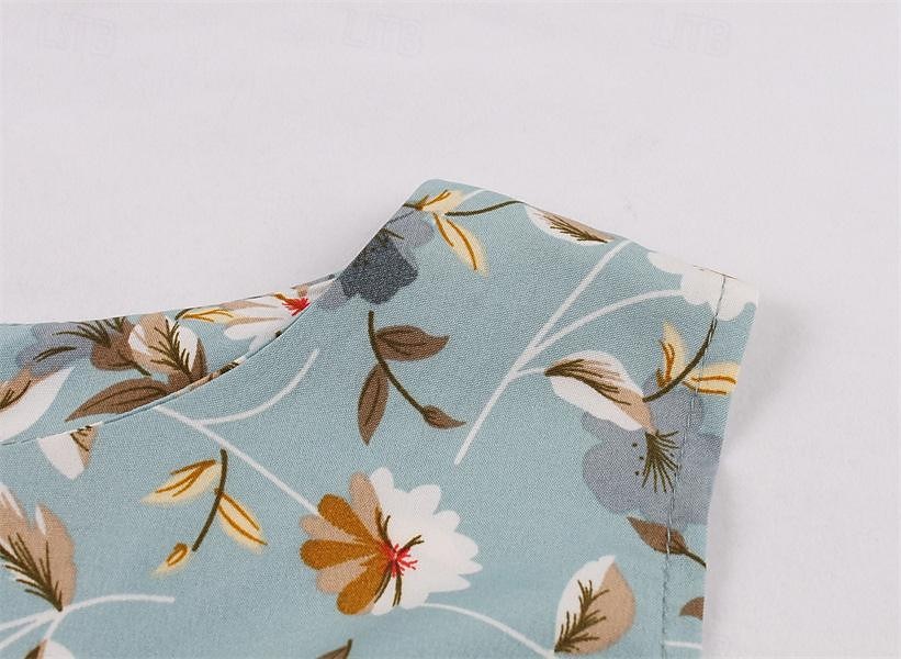 Retro Vintage Anos 50 Vestido Coquetel Vestidos Festa a Fantasia Um vestido de linha Floral Fantasia Mulheres Baile de Máscaras Festa / Eventos Festa de Solteira Adulto Vestido Vestidos de baile de 2026 por $26.99 –P4