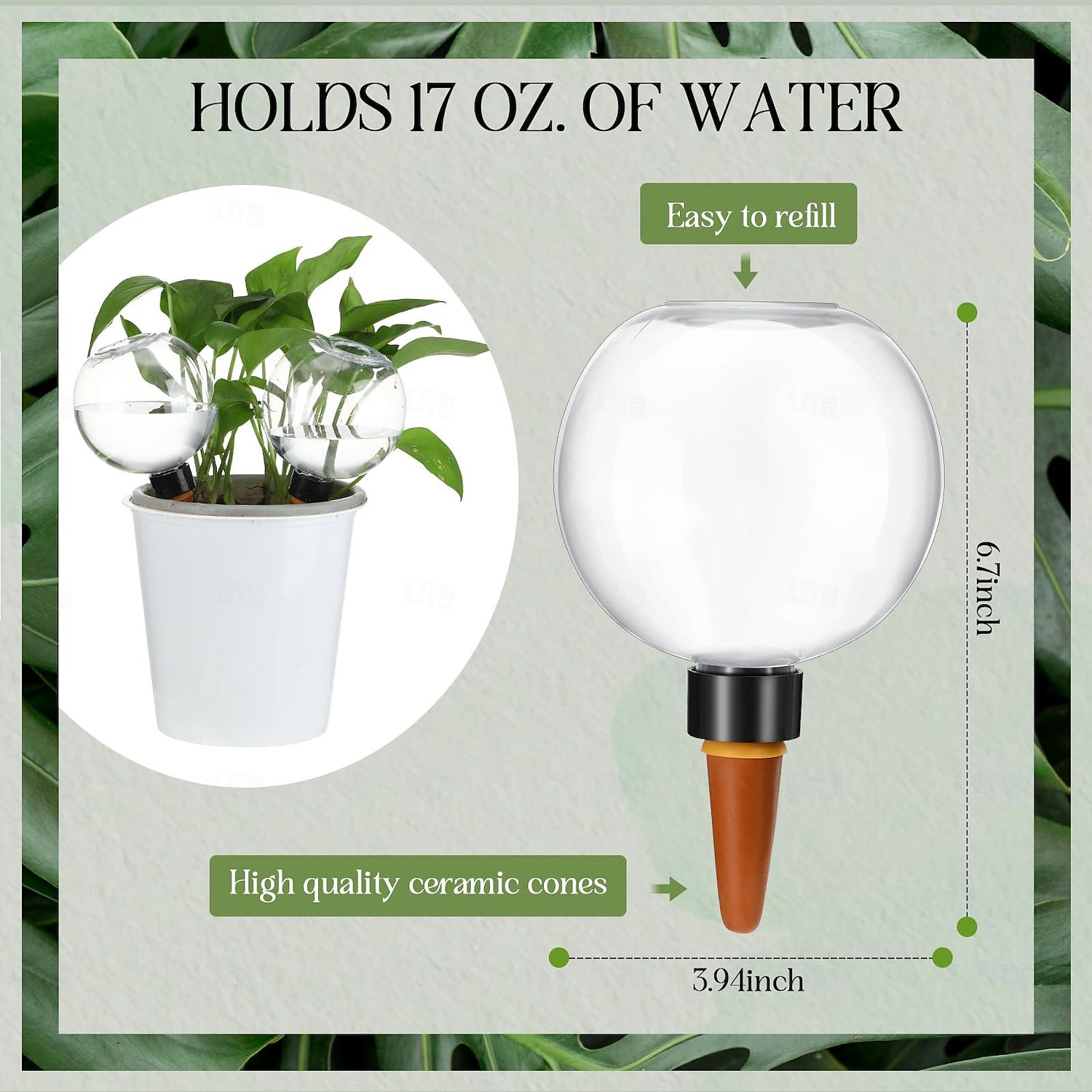 Globi di irrigazione automatica per piante da 17 once irrigatore automatico in plastica per piante lampadine per irrigazione per piante da interno dispositivi di irrigazione per piante con irrigazione del 2025 a $10.49 –P2