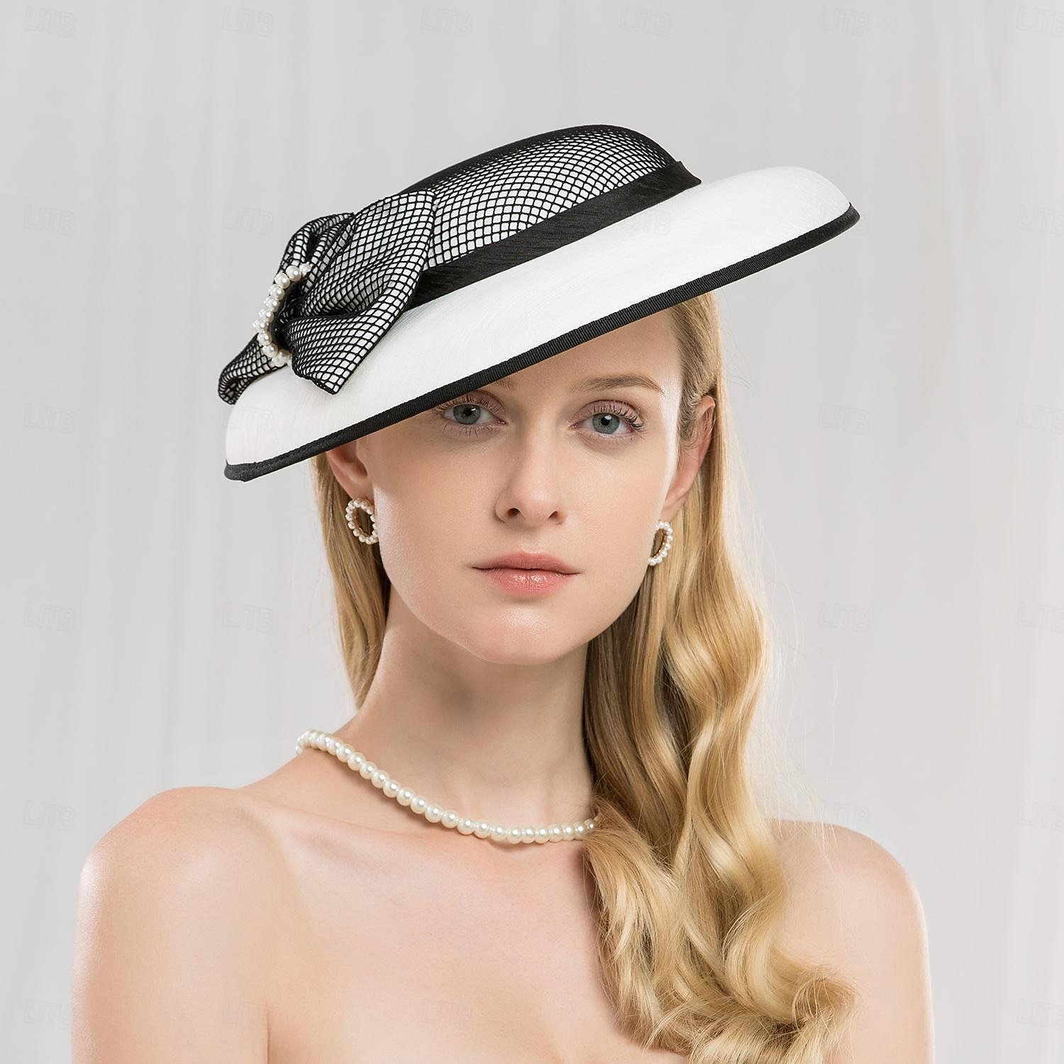 kapelusze nakrycia głowy włókno beret kapelusz słońce kapelusz spodek kapelusz wesele spotkanie przy herbacie eleganckie wesele z kokardką perły nakrycie głowy nakrycia głowy 2025 - $57.99 –P12