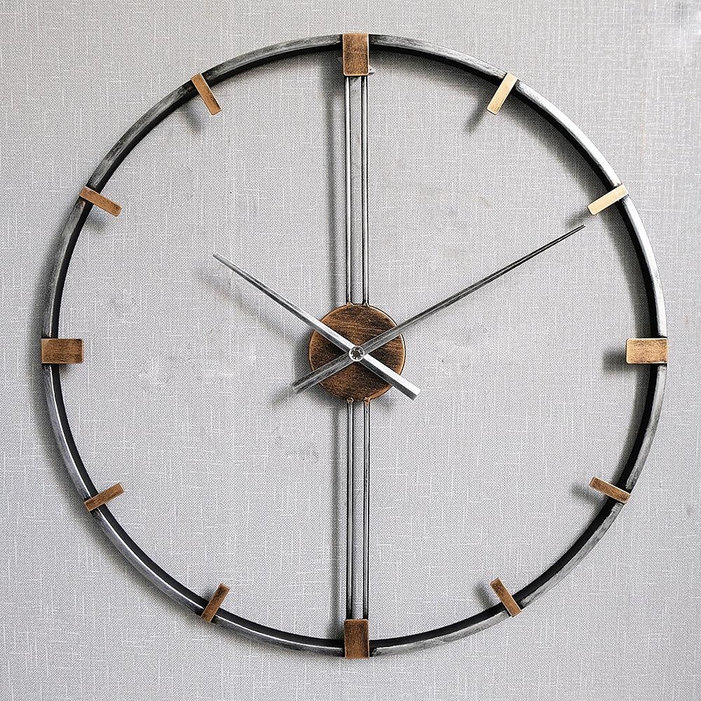 Reloj de pared artístico grande y moderno, reloj de pared grande, decoración artística, relojes de pared, decoración de oficina, minimalista, metal negro para cocina, dormitorio, negro, 60cm 2025 - $116.99 –P8