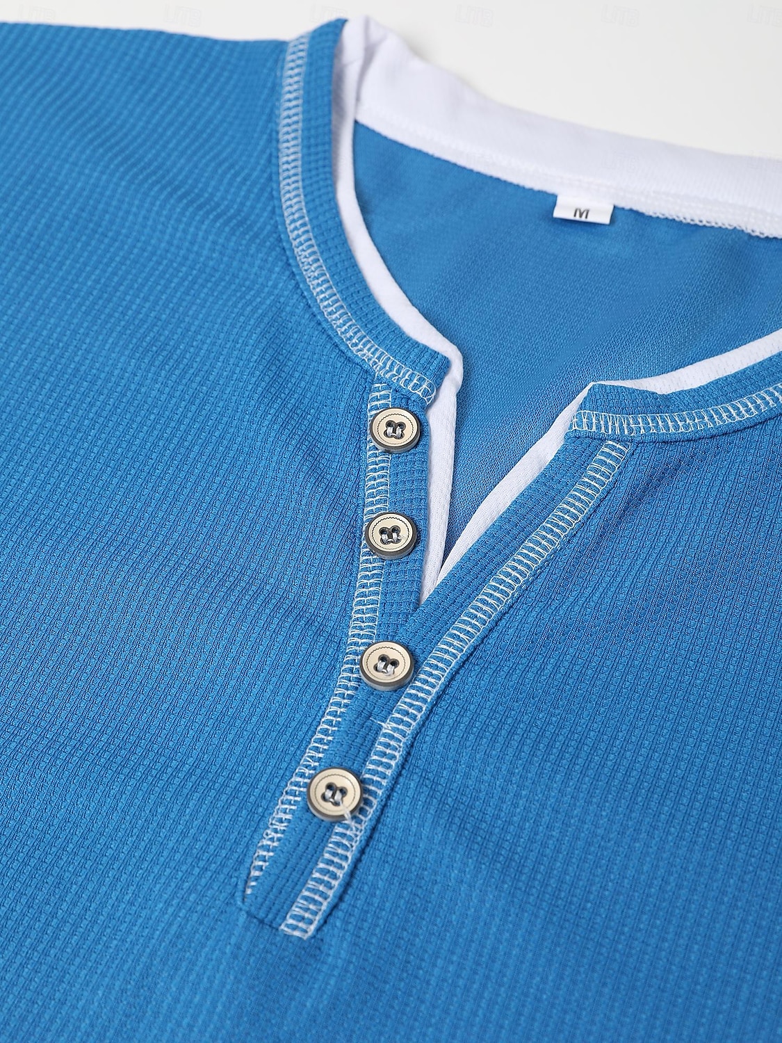 Férfi Póló Gofri Henley ing Henley ing Tee Top Hosszú ujjú ing Színes Henley Utca Vakáció Hosszú ujj Kollázs Ruházat Divat Dizájn Alap 2025 - $18.99 –P6